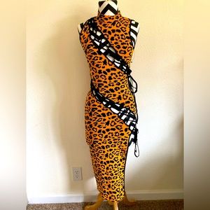 HERA Collection leopard print midi dress